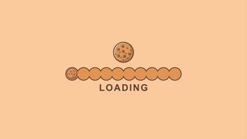 standard loading bar with illustration of choco chip cookies video