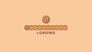 standard loading bar with illustration of choco chip cookies video