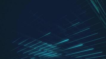 Stylish blue green abstract technology background with a glowing grid of lines, dots and digital data particles. This modern minimalist motion background is full HD and a seamless loop. video