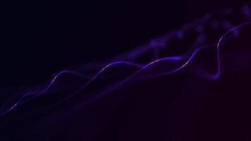 Elegant digital fractal wave background with gently moving pink and purple neon light beams. This minimalist abstract technology background is full HD and looping with copy space. video