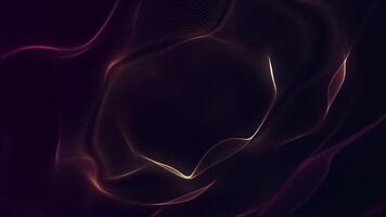 Elegant gently flowing and rippling red and gold glowing digital fractal light wave background animation. This modern abstract motion background is full HD and a seamless loop. video