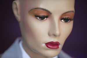 Manikin woman face close up. photo