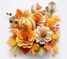 AI generated 3D 3D Fall Flowers Fusion Art Floral photo
