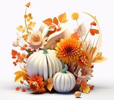 AI generated 3D 3D Fall Flowers Fusion Art Floral photo