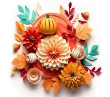 AI generated 3D 3D Fall Flowers Fusion Art Floral photo