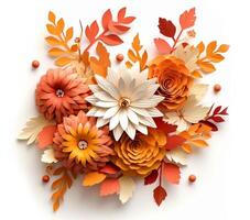 AI generated 3D 3D Fall Flowers Fusion Art Floral photo