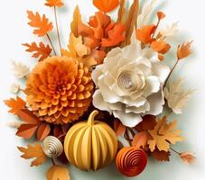 AI generated 3D 3D Fall Flowers Fusion Art Floral photo