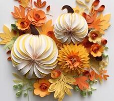 AI generated 3D 3D Fall Flowers Fusion Art Floral photo