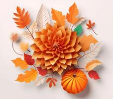 AI generated 3D 3D Fall Flowers Fusion Art Floral photo