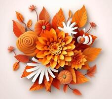 AI generated 3D 3D Fall Flowers Fusion Art Floral photo