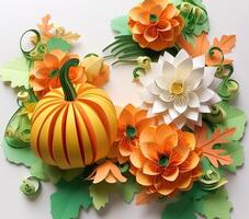AI generated 3D 3D Fall Flowers Fusion Art Floral photo