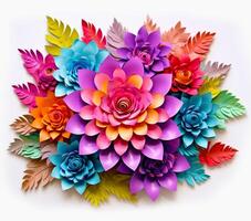 AI generated 3D Colorful flowers photo
