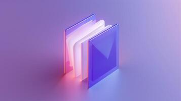 AI generated three dimensional holographic folder icon on a base photo