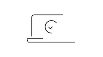 Laptop Check Animated Check Mark Icon on Laptop Display Tick Mark Harmony with Laptop Symbol in Motion video