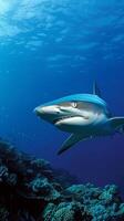 AI generated shark in the red sea photo