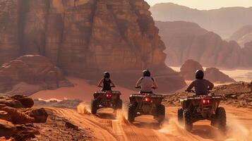 AI generated four wheeled atv tour in dessert photo