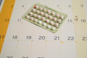 Birth control pills for female of ovulation day, fetus, maternity, childbirth, birth control. photo