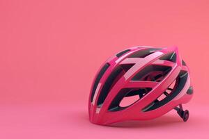 AI generated Cycling Helmet and Bicycle in the concept of biking and fitness photo