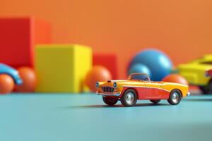 AI generated Doll and Model Cars in the concept of creating a fantasy world photo