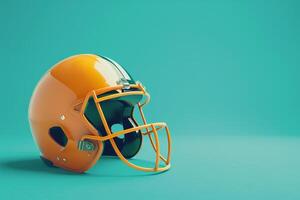 AI generated Helmet and Football in the concept of playing American football photo
