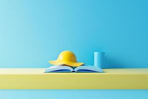 AI generated Student Hat and Report Book in the concept of learning and reading photo