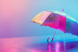 AI generated Raindrop and Umbrella in the concept of rainy weather and protection photo