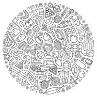 Vector set of Sport cartoon doodle objects