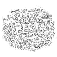 Best hand lettering and doodles elements background vector