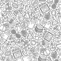 Cartoon cute hand drawn Science seamless pattern vector