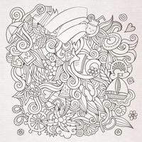 Doodles abstract decorative summer sketch background vector