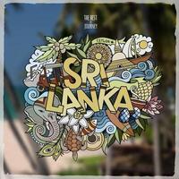 Sri Lanka hand lettering and doodles elements emblem vector