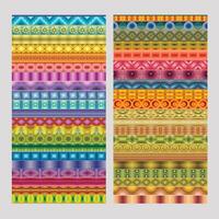 Abstract ethnic geometric vector strip patterns