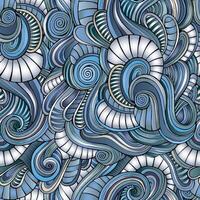 Seamless abstract hand-drawn waves pattern vector