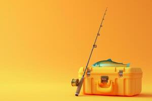 AI generated Fishing Rod and Tackle Box in the concept of angling and leisure photo