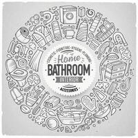 Vector set of Bathroom cartoon doodle objects