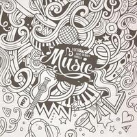 Cartoon hand-drawn doodles Musical illustration vector