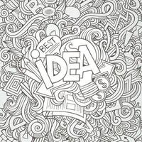 Idea hand lettering and doodles elements background vector