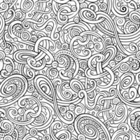 Decorative doodle abstract winter curly seamless pattern vector