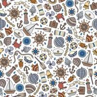 Cartoon nautical seamless pattern vector