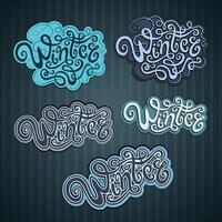Winter hand lettering vector