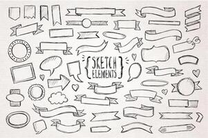 Hand drawn sketch hand drawn elements vector