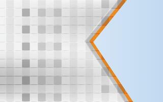 White and orange checkered background with a blue arrow vector