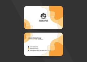 business card template with orange and white design vector