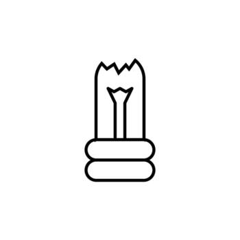 Broken Lamp Vector Symbol for Adverts. Suitable for books, stores, shops. Editable stroke in minimalistic outline style. Symbol for design
