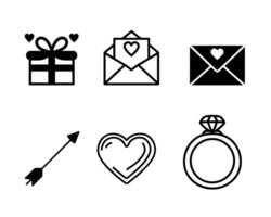 Set of valentines day icons, line style icon vector illustration design