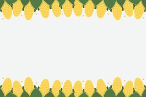 linda dibujos animados marco maíz. vegetal frontera maíz vector