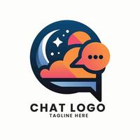 Online platform messaging app or social media message chat icon vector logo design template concept illustration