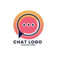 Online platform messaging app or social media message chat icon vector logo design template concept illustration