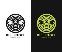 miel abeja vector circulo forma único logo diseño vector modelo