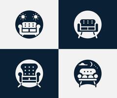 Creative modern sofa desk chair icon logo design vector template